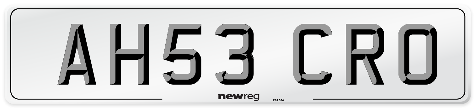 AH53 CRO Number Plate from New Reg